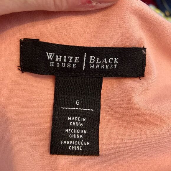 WHBM Peach Layered chiffon Asymmetrical Sleeveless cocktail or Occasion Dress - Picture 6 of 9